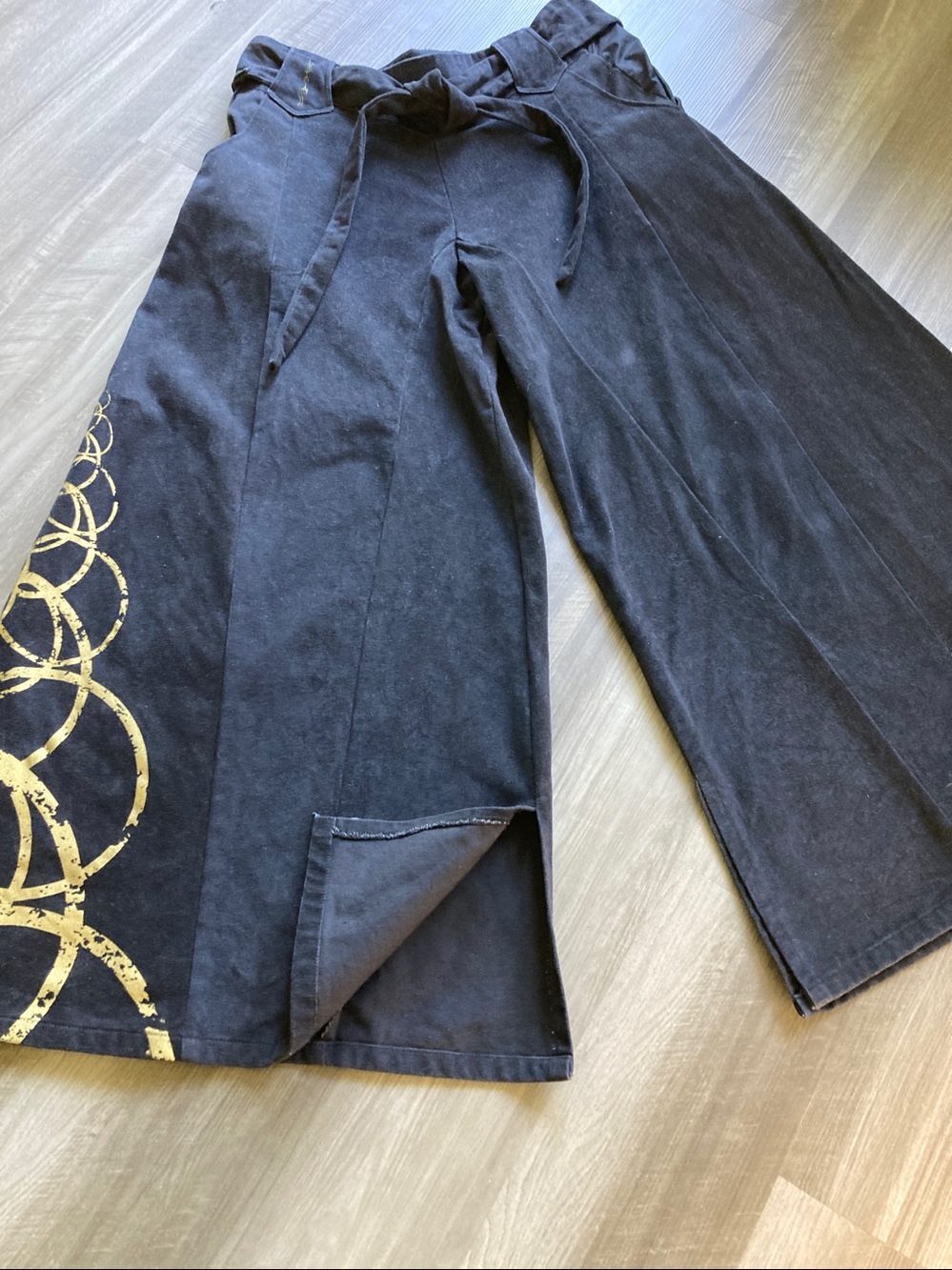 RARE Vintage Banyan Gallagher Wide Leg Yoga Pants Burning Man Unisex Baggy sz L - Picture 7 of 15